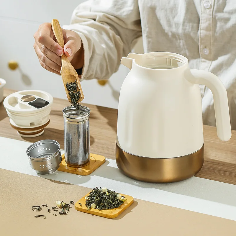 New Large Capacity White Tea Stew Teapot Thermos Pot 316 Stainless Steel Kettle Household Hot Water Pot Vacuum Flask