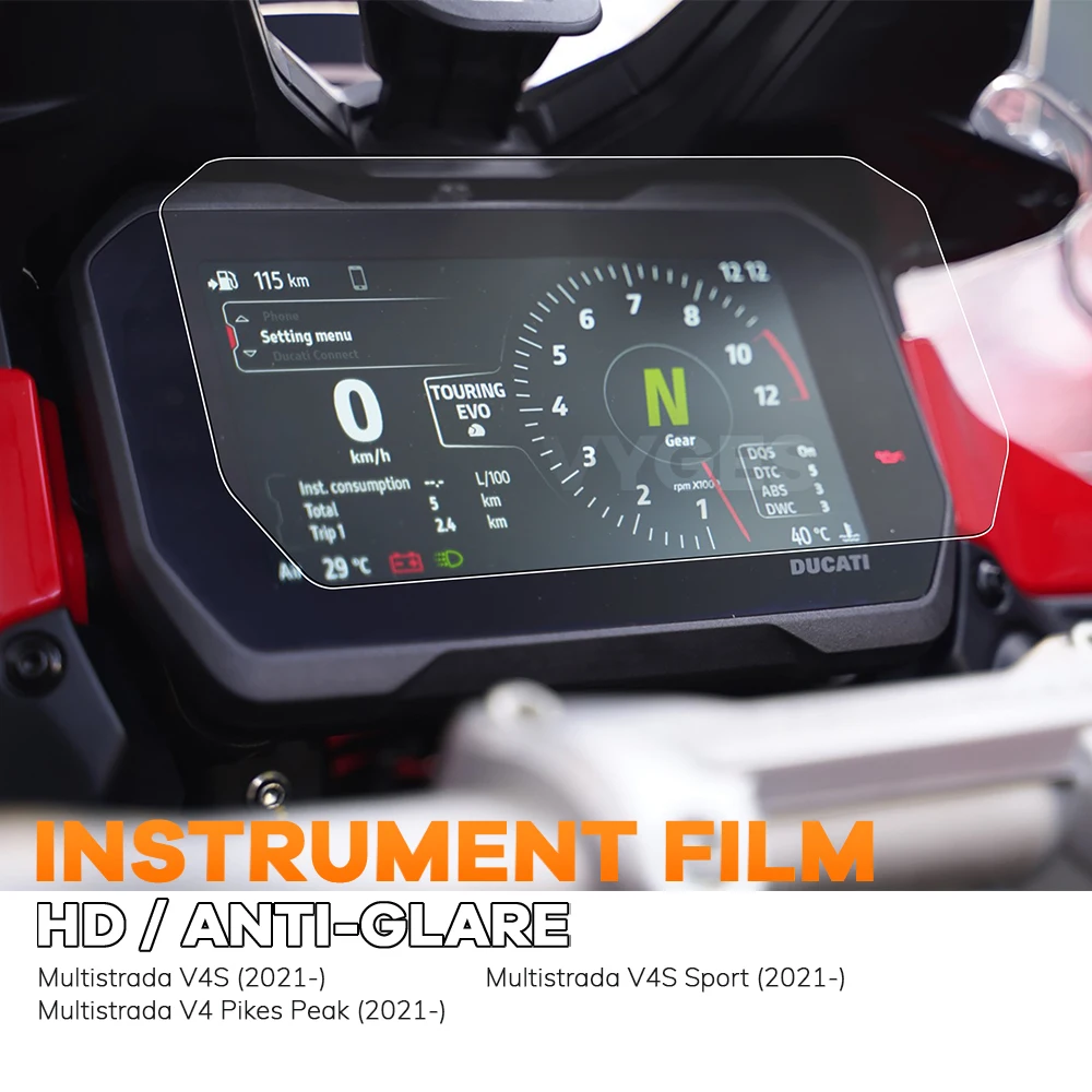 TFT Display Protection Film Screen Protector Instrument Film For Ducati Multistrada V4S Sport V4 Pikes Peak 2021-