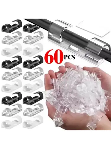 Cable Clips Organizer Drop Wire Holder Cord Management Self-Adhesive Cable Manager Fixed Clamp Wire Winder For Home Office Car