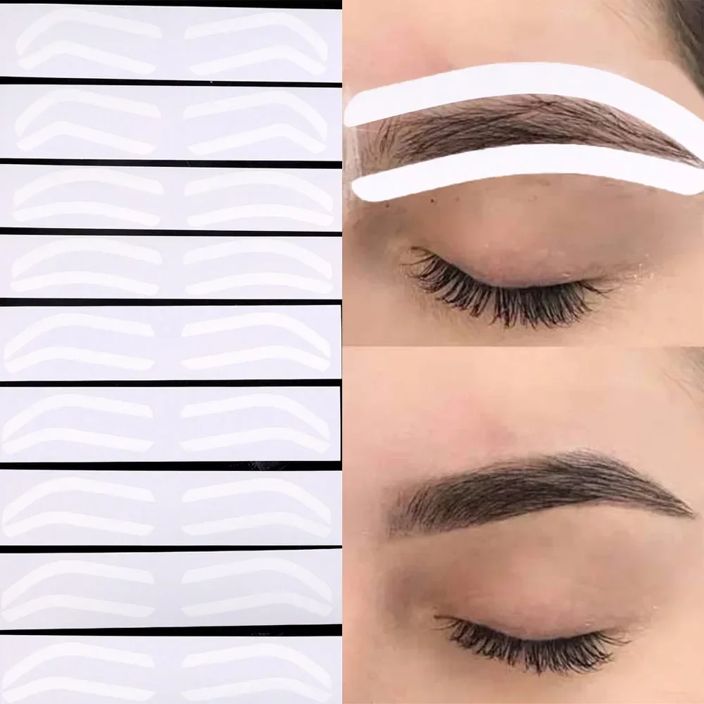 10pcs Disposable Eyebrow Design Stencil Stickers Eyebrow Tattoo Tint Airbrush Auxiliary Sticker for Brows Shaping Brows Template