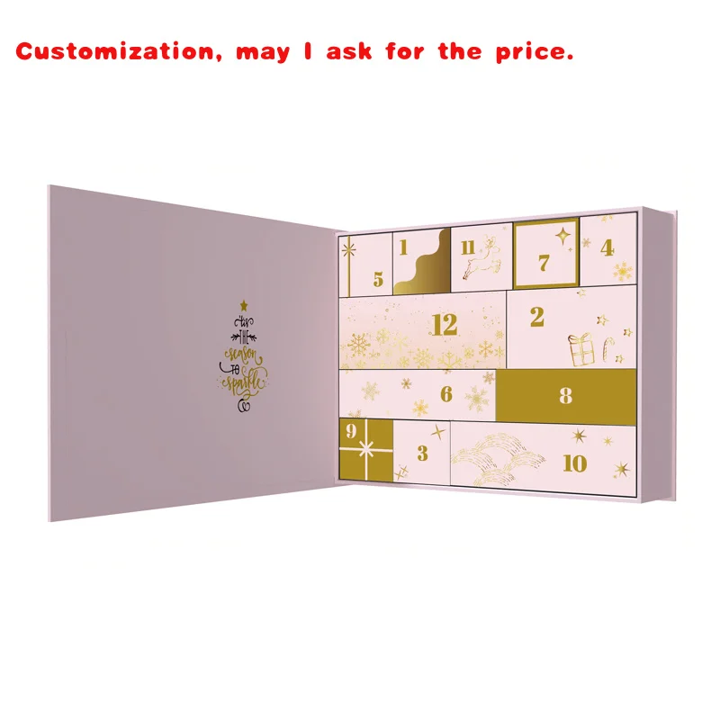 

Custom.Crown Won Custom Пустой 30-дневный Рамадан Макияж Адвент-календарь Коробка 12-дневная игрушка Шоколад Адвент-календарь Pap