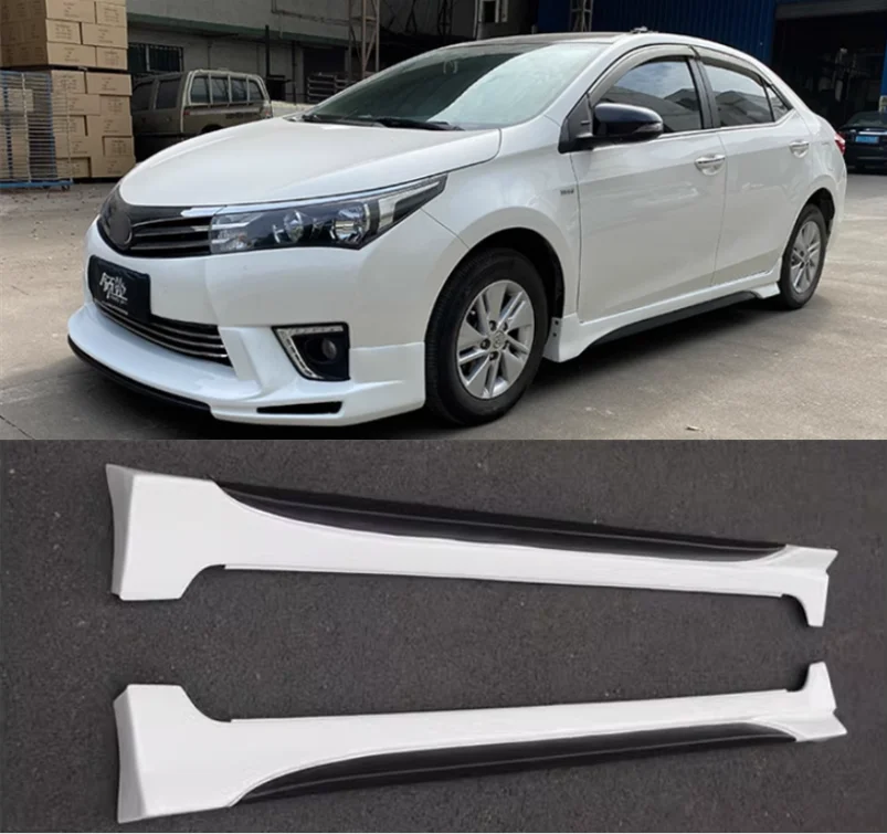 ABS Paint Side Extension Body Skirts Panels Body Skirts Kit Lip Cover For Toyota Corolla 2014 2015 2016 2017 2018