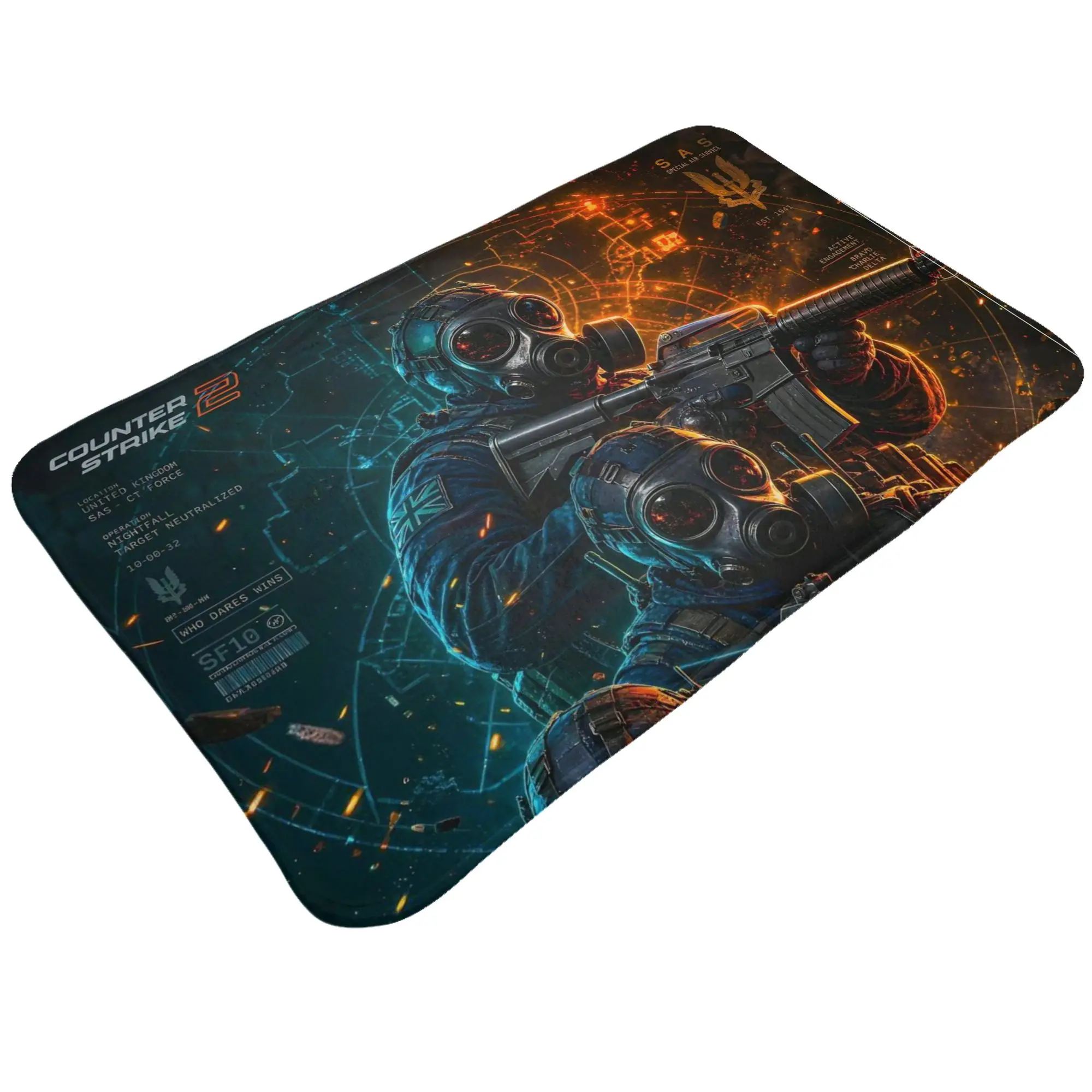 CSGO Team Squad Fire Battle Graphic Anti-Slip Doormat Living Room Mat  Entrance Indoor Home Decorative