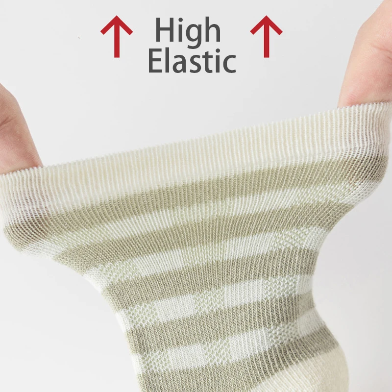 5 Paar Cartoon-Babysocken aus weicher Baumwolle, mittelhohe Socken, atmungsaktive Kleinkindsocken für Jungen und Mädchen, für den täglichen Gebrauch, lässige Kindersocken – Detail 4