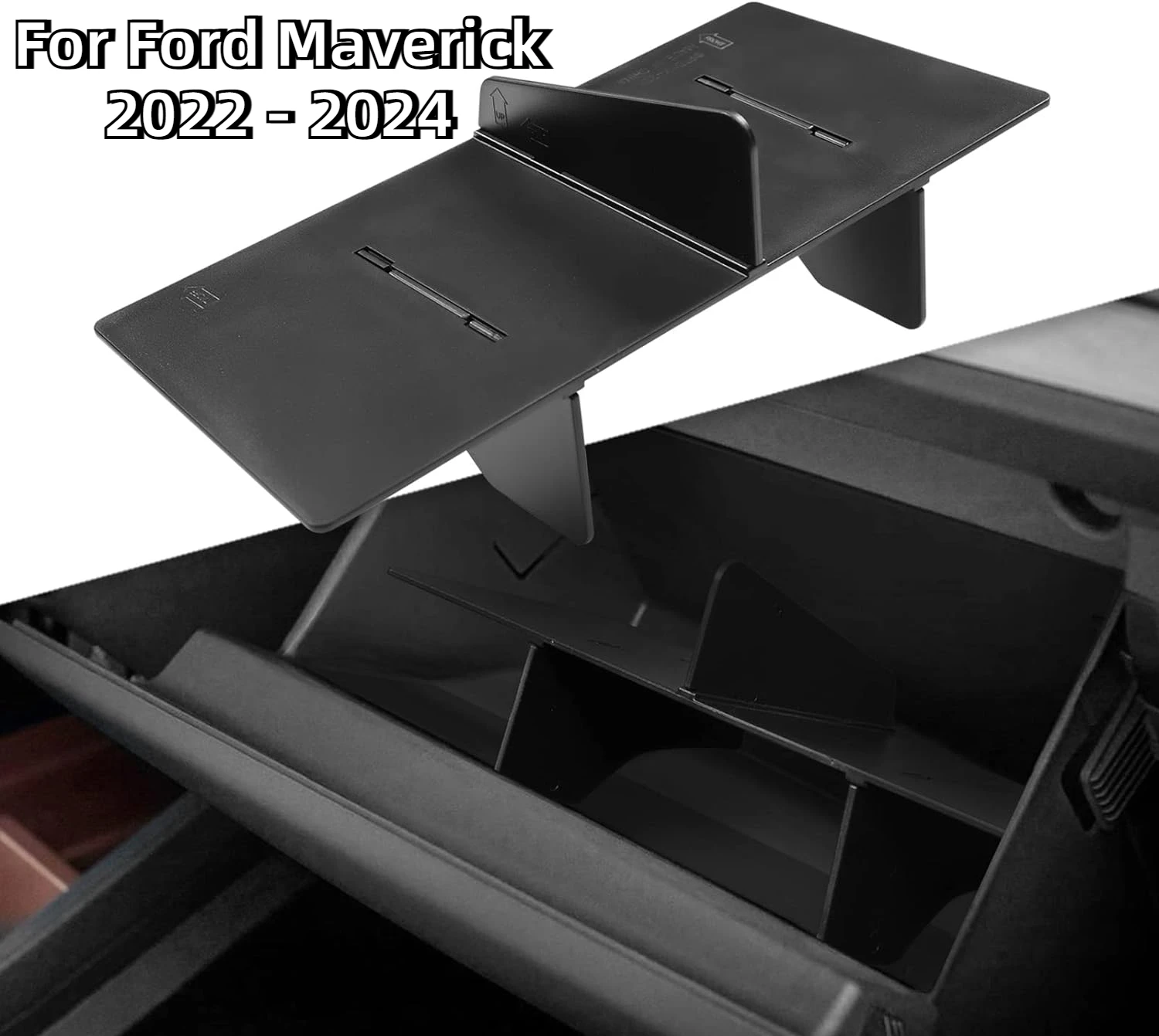 Glove Box Organizer For Ford Maverick 2022 2023 2024 Hybrid XL XLT Lariat Accessories Center Console Storage Tray Compartment