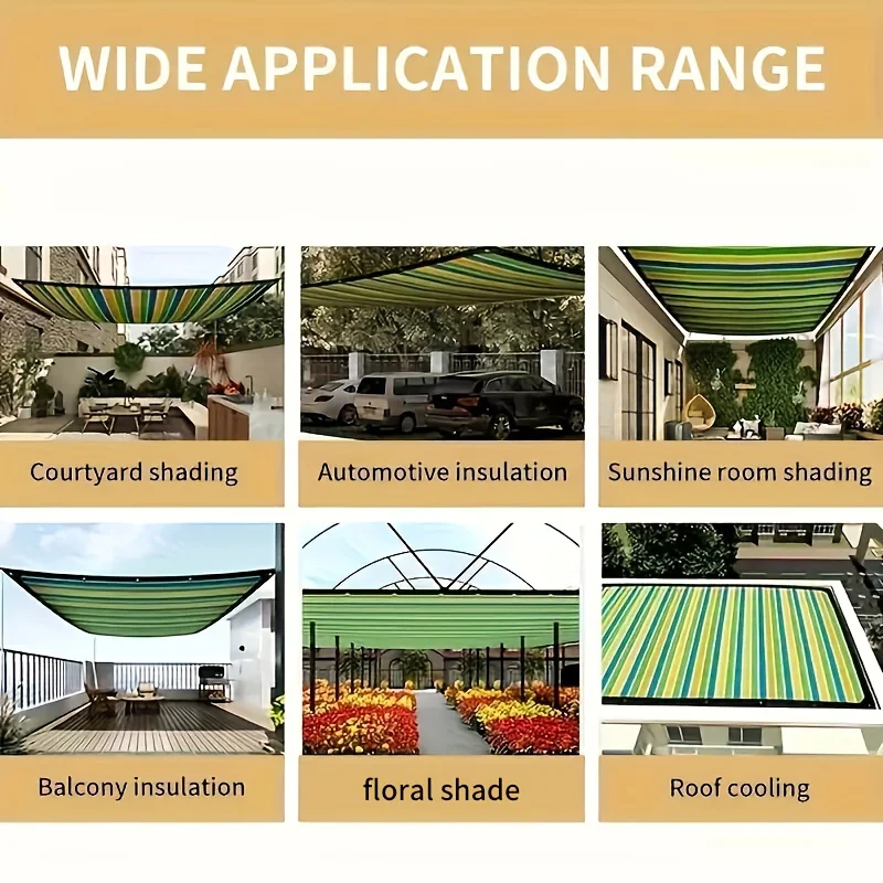 1-4PCS Colorful Sun Shade Net High Density Breathable Multi Size for Outdoor Courtyard Picnic Carport Garden Sun Protection