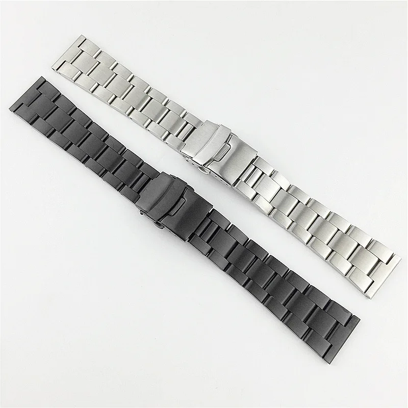 Stainless Steel Replacement Watch Band 18mm 20mm 22mm 24mm 26mm Watch Straps Double Lock Buckle Diving Silk Strap Metal Bracelet