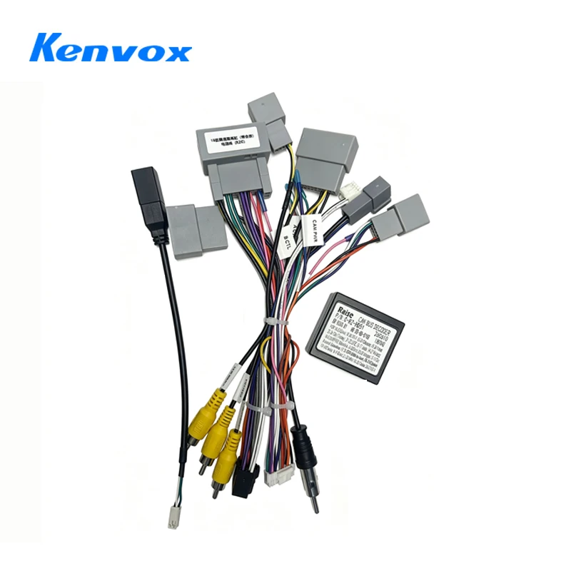 android Car radio wire cable adapter canbus box  For Honda Odyssey 2015 with 360 Cam 16 pin stereo Wiring Harness Plug Power