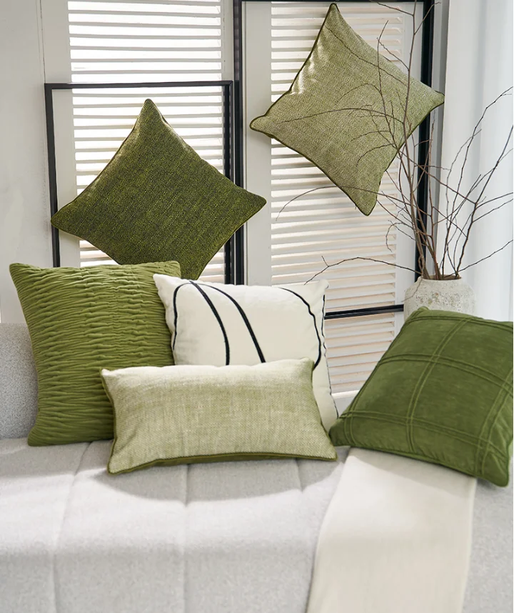 amry green pillow cover homestay cushion cover suede throw pillowcase