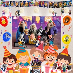 Sing Voce Animali Che Cantano Birthday Party Decoration Supplies Balloon Background Banner Cake Topper Boy Kid Gift Photo Props
