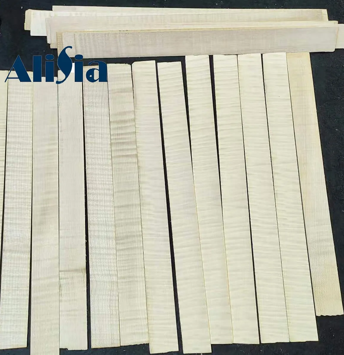 9pcs Flames Violin Rib Side Blanks Sheets Sound Maple Wood 400mm Long