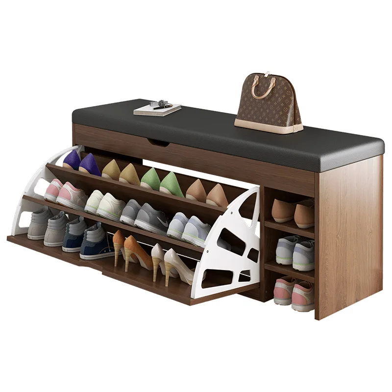 

Long shoe changing stool, shoe cabinet, shoe rack integrated into the door, you can sit on the porch stool