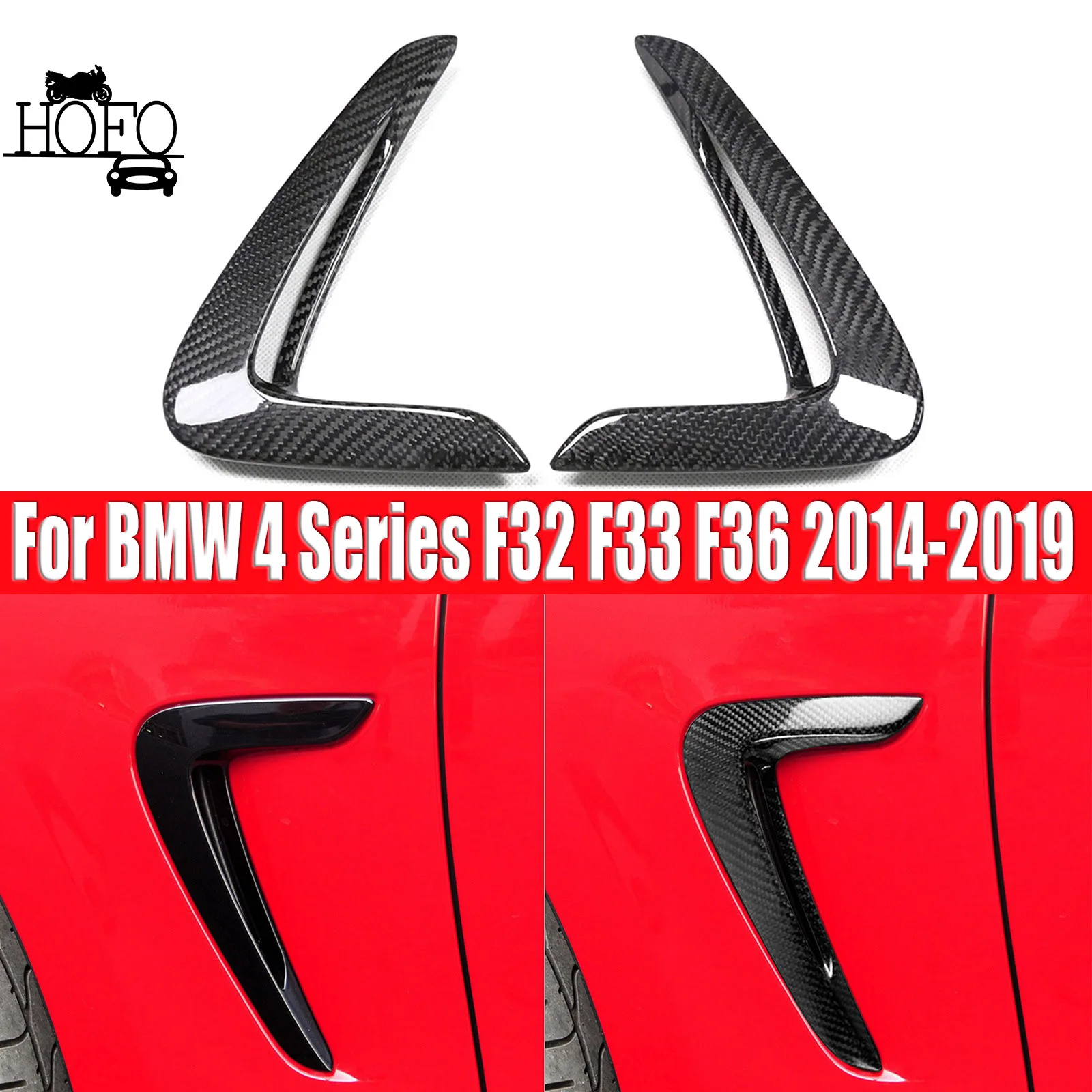 

For BMW 4 Series F32 F33 F36 2014-2019 Real Carbon Side Fender Air Wing Vent Trim