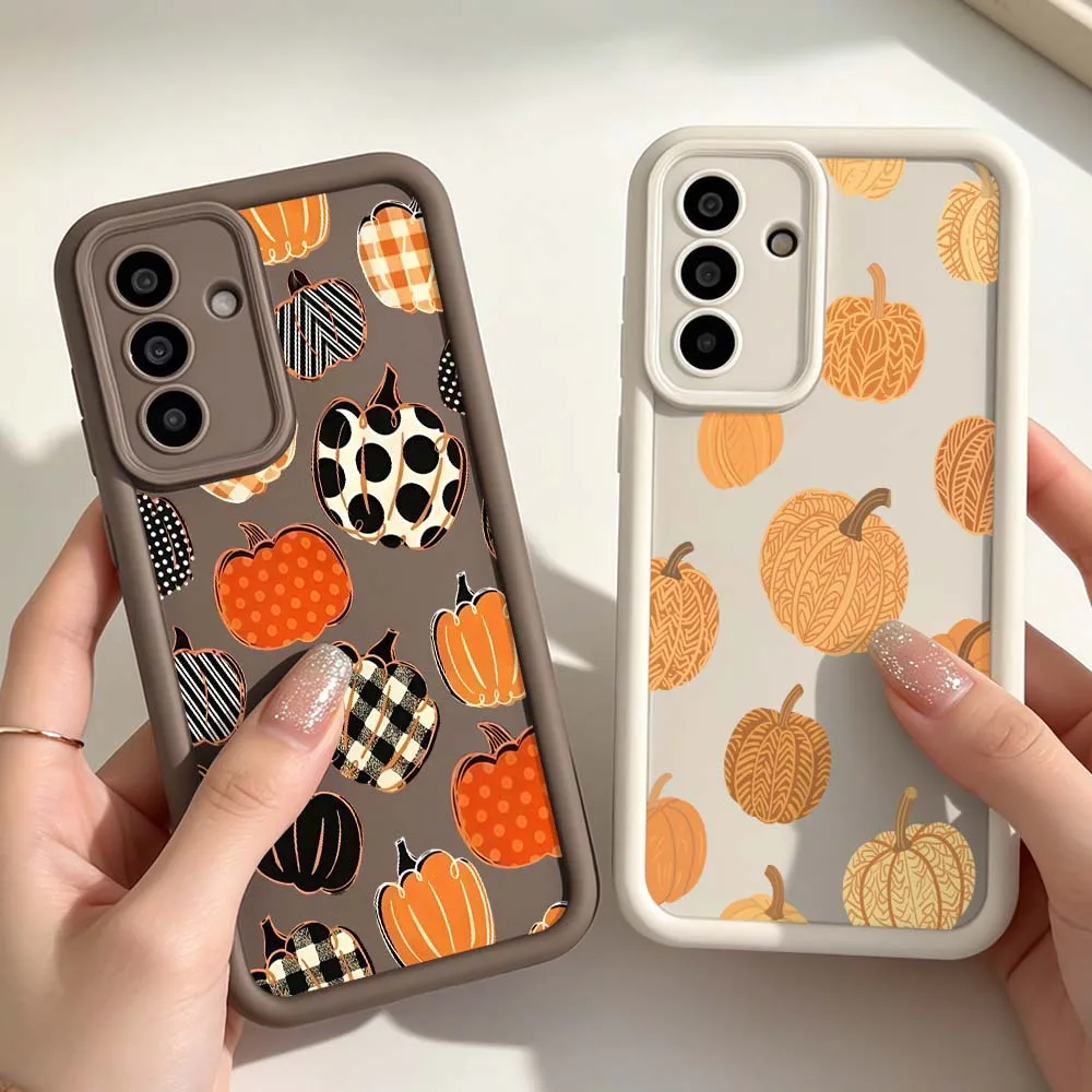 Pumpkin Pattern Design Phone Case For Samsung A25 A26 A33 A57 A35 A36 A37 A51 A52 A53 A54 A55 A57 A72 A73 5G Eye Ladder