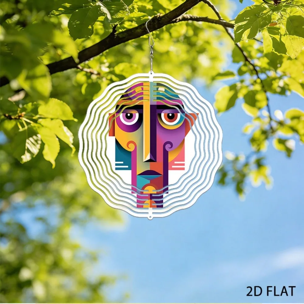 

Modern Iron Geometric Face Wall Art Sculpture for Garden Patio Decor