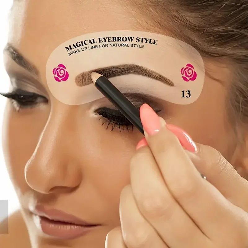 Plantillas para dar forma a las cejas de 24 estilos - Kit de aseo para mujeres - Perfecto para modelar la belleza y aplicar el maquillaje