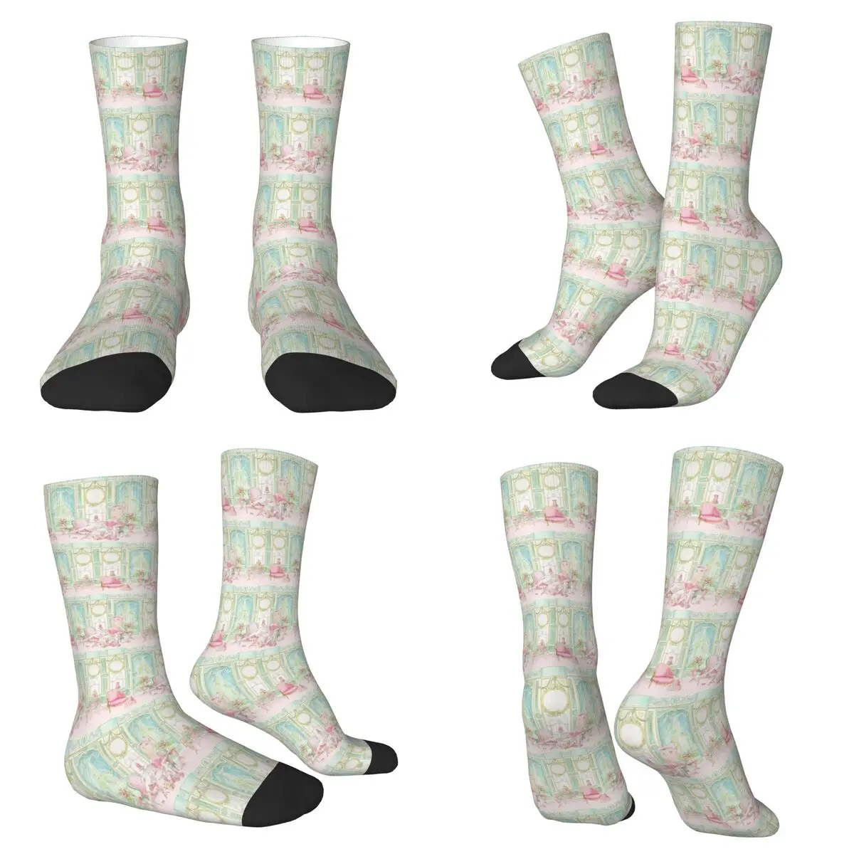 

Розовые носки для комнаты Марии-Антуанетты, супер мягкие чулки в стиле Харадзюку, всесезонные длинные носки для подарка на день рождения унисекс