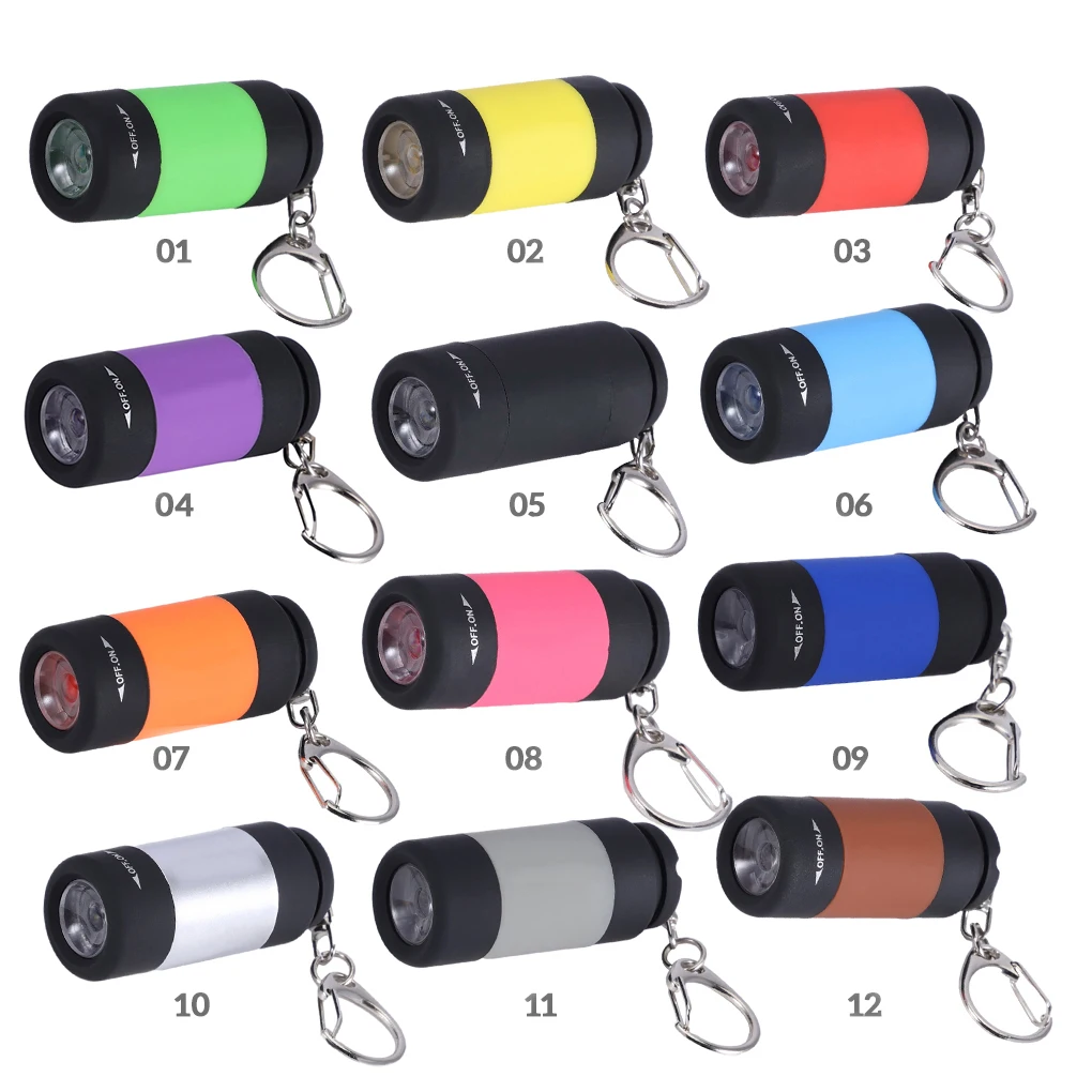 Flashlight Keychain Torch Powerful Work Lamp Outdoor Hiking Travel