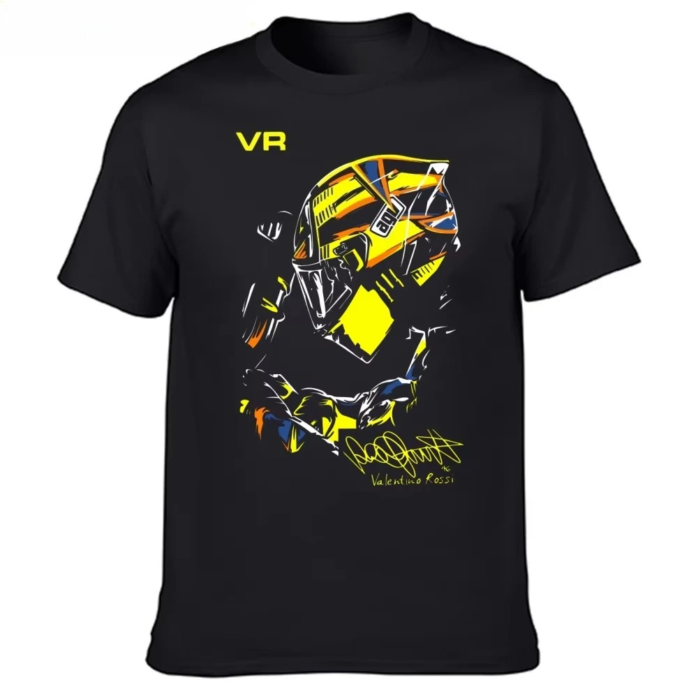 

2025 New Moto GP Rossi VR T Shirt Classic 100% Cotton Tees