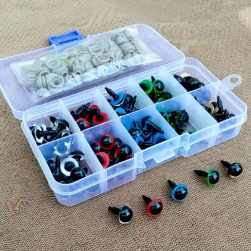 100pcs/Box 8mm Eyeball Doll Accessories Mix Color Plastic Animal Safety Eyes Amigurumi For Toys Puppet Crochet Teddy Bear Dolls