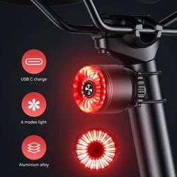 Extractme Bicycle Taillight USB Rechargable IP65 Waterproof Safety Warning Cycling Rear Light 5 Modes Bike Light Bike Accessory