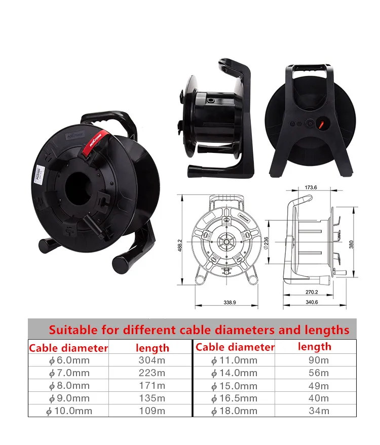 Mobile Cable Reel, Optical Fiber Empty Disk, High Quality Polymer Plastic Unbreakable Cable Drum, PCD380