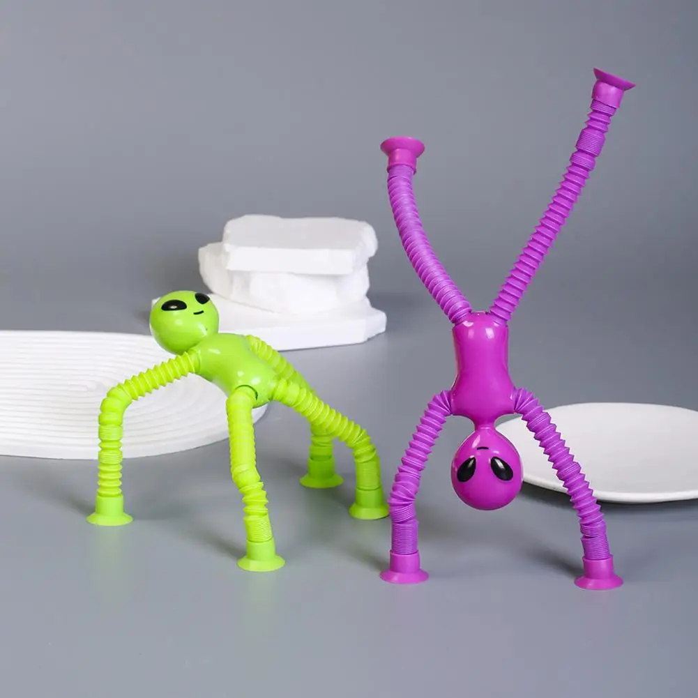 

Travel-friendly Telescopic Toy Alien-themed Telescopic Tube Toy with Suction Cup for Stress Relief Fidgeting Fun Gift for Kids