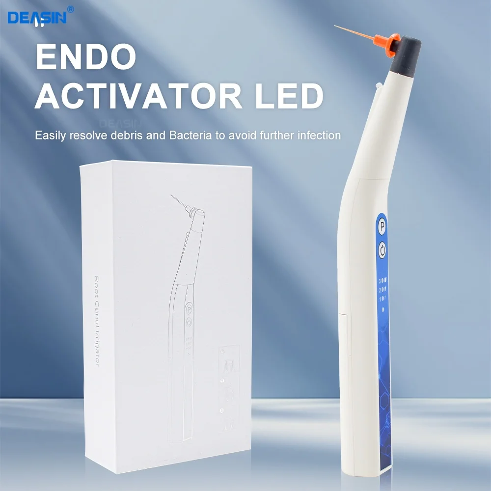 

Dental Dental Activador Sonic Irrigation Ультразвуковые комплекты эндоактиваторов со светодиодом и 60 гибкими насадками для чистки корневых каналов Dentistr