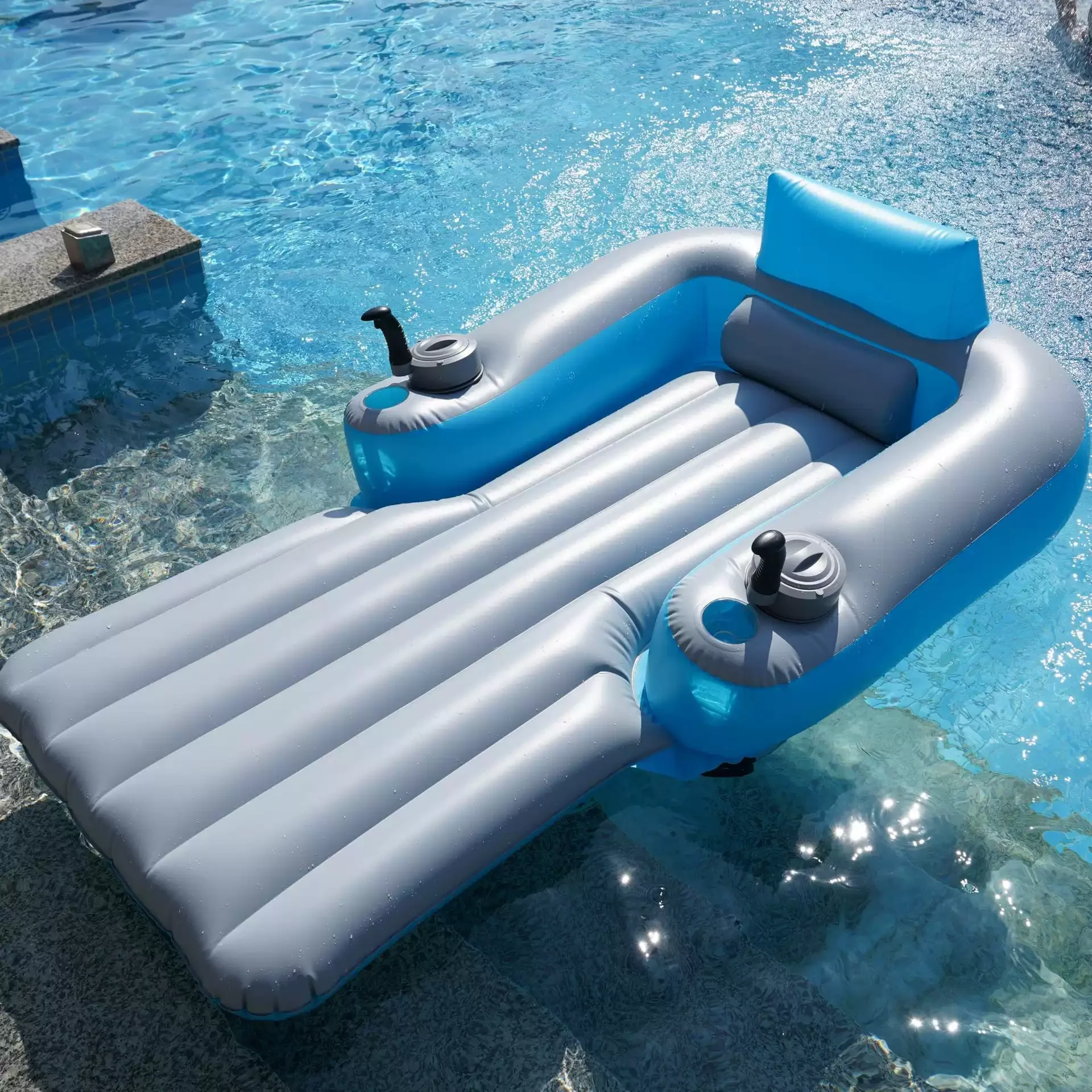 Portable Inflatable Electric Floating Mat Built-in Dual Propellers PVC Material 100kg Capacity for 1 Passenger Outdoor