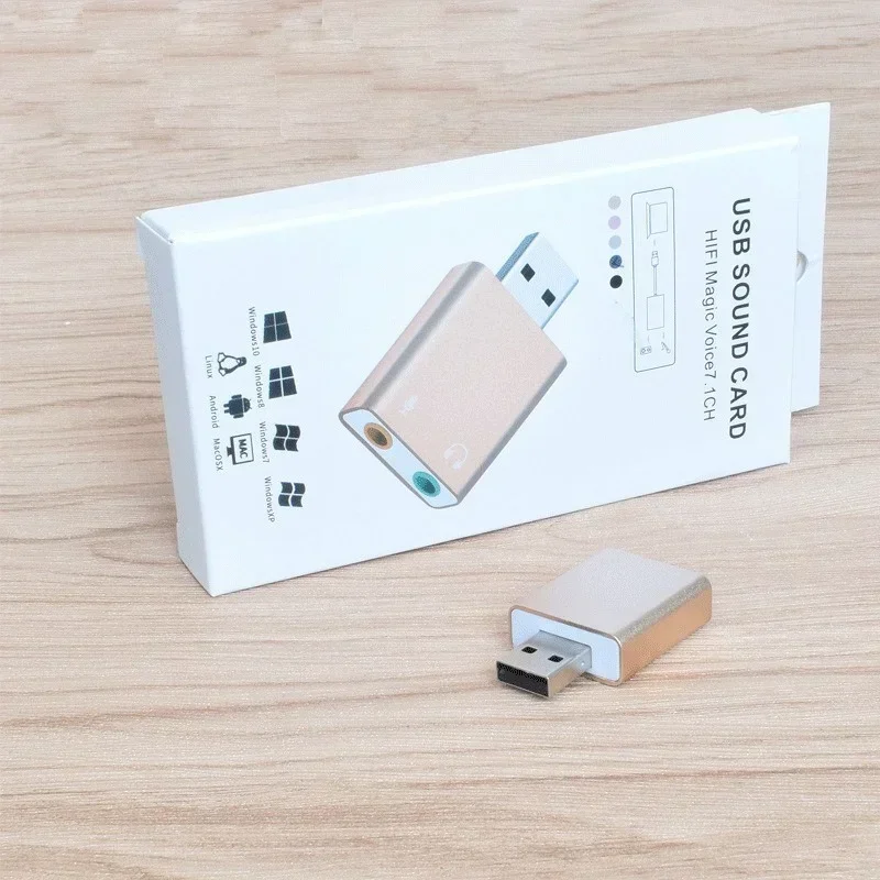 3,5 mm externer USB-Soundkarten-Audio-Klinkenadapter für Mac Computer Linux mit Stereo-Mikrofon-Lautsprecher-Headset