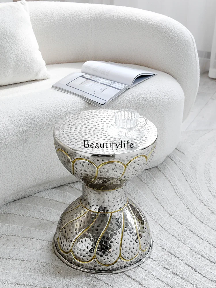 

Light luxury metal style aluminum creative decoration coffee table living room balcony table