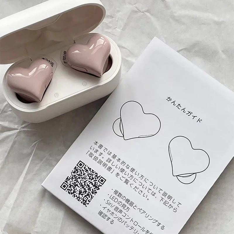 Écouteurs sans fil Bluetooth Heartbuds pour femmes, écouteurs en forme de cœur, écouteurs de haute qualité, cadeau pour filles