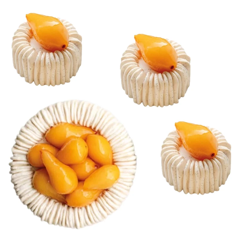 1 oder 6 Zellen Zylindrische Spule Textur Design Mousse Kuchen Form Französisch Dessert Backform DIY Pudding Dessert Schokolade Form – Detail 2