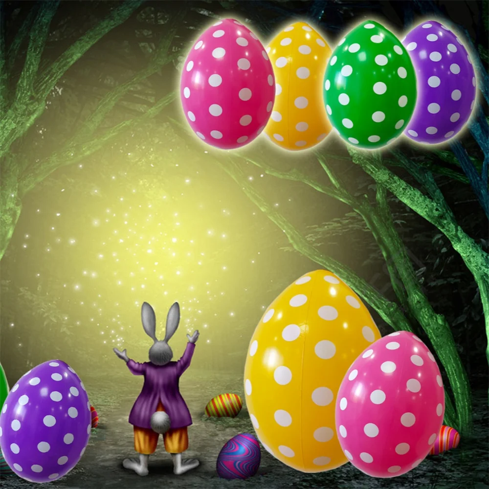 Easter PVC Inflatable Egg Balls 50x35cm Hanging Decorative Balloon Indoor Outdoor Yard Garden Pendant Ornament Party Decorations