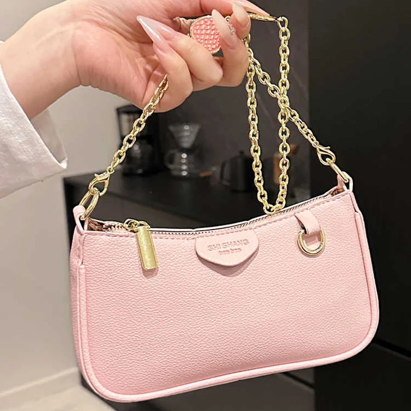 

Women's Chains One Shoulder Bags Spring Summer Versatile Zip Messenger Purse Fashionable Girls Square Handbags