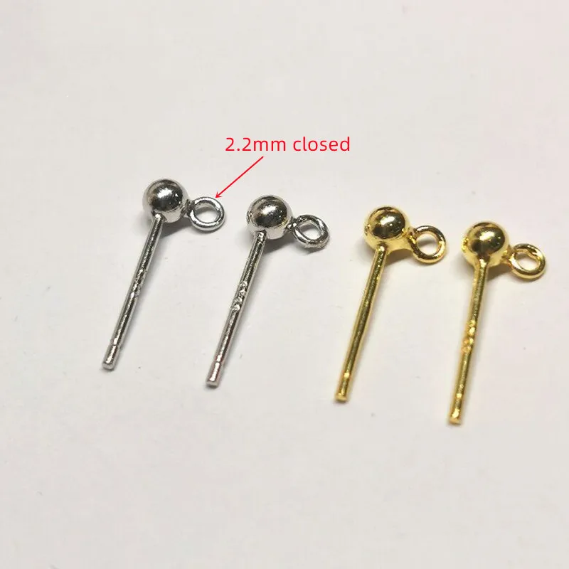 Pendientes de plata de ley 925, aretes de 3mm con anillo de salto cerrado, fabricación de joyas DIY, hallazgos de componentes, 1 par