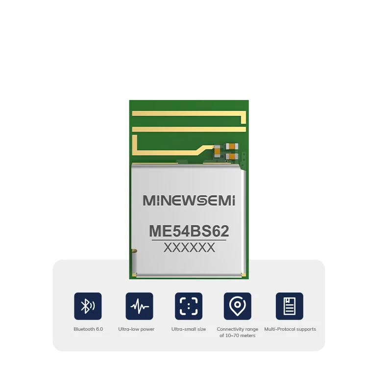 

ME54BS62 nRF54L15 SoC Arm Cortex-M33 BLE 6.0 Module SPI I2S UART Sidewalk Transmission Wireless Bluetooth Mesh Modules