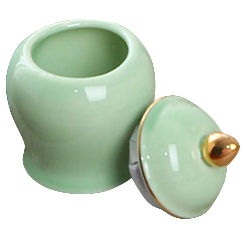 

Sealed Ceramic Tea Box 70ml Exquisite Shape Kitchen Storage Container Lid Candy Sugar Holder Tea Supplies Organizer