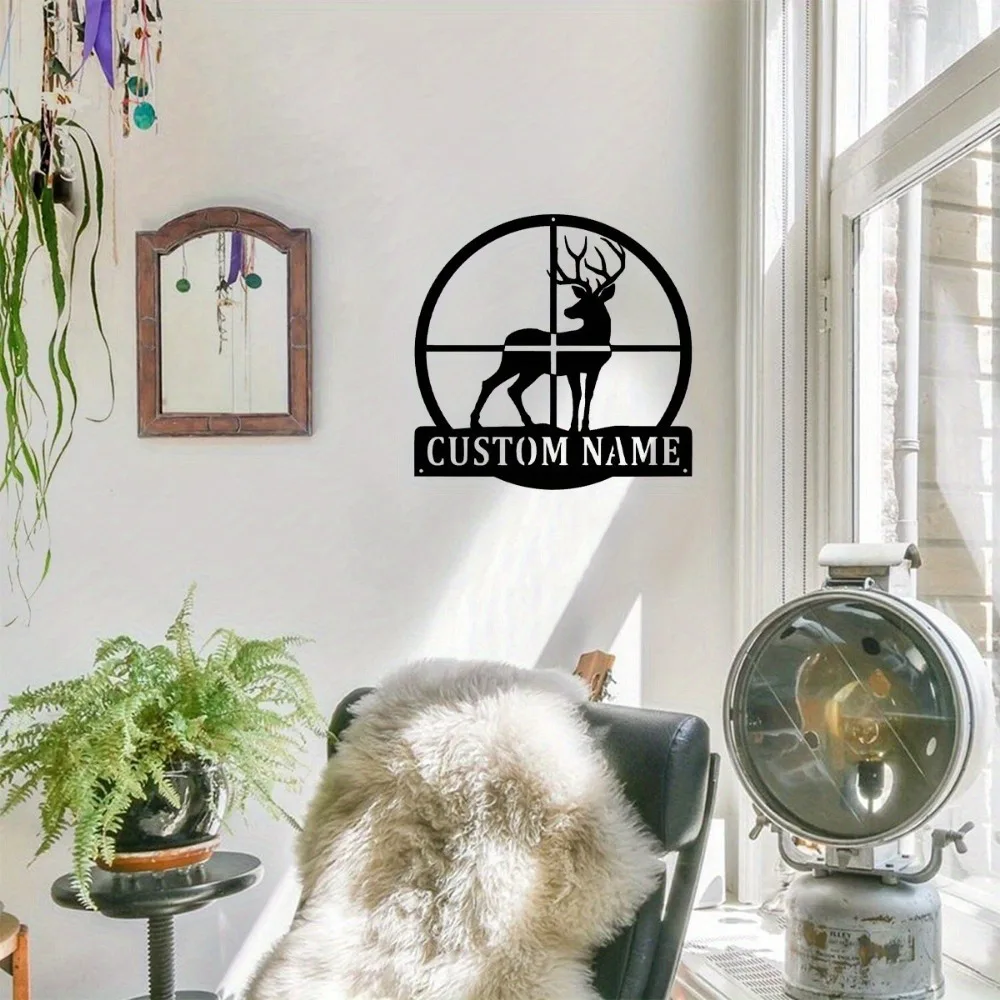 Custom Deer Antler Wall Art Personalized Hunting Enthusiast Nameplate Battery Free Room Decor Deer Themed Ornament Gift Idea