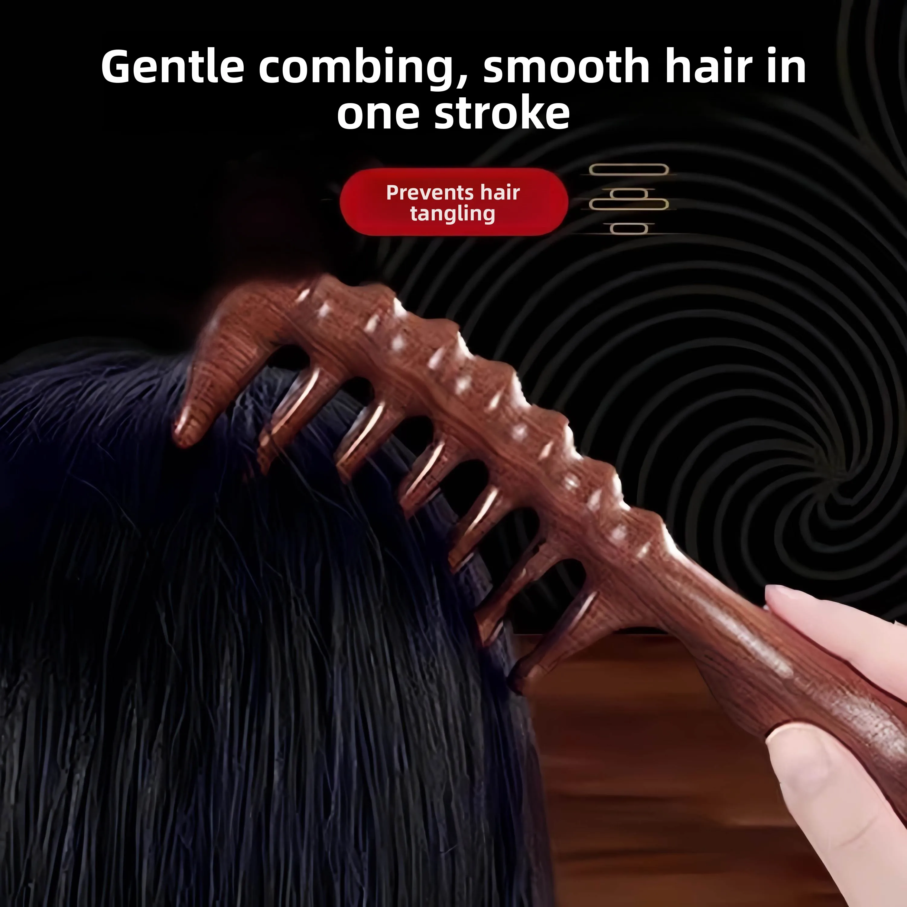 

Большой расческа с крупными зубьями для женщин, деревянная ручка, антистатическая, для массажа кожи головы, профессиональное использование, для укладки и ухода за волосами