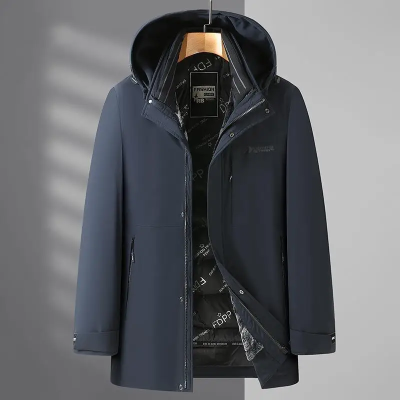 

Зимняя мужская пуховая куртка 2025 года с утеплителем, съемной внутренней подкладкой, защитой от холода, для города, повседневная, дышащая, водонепроницаемая