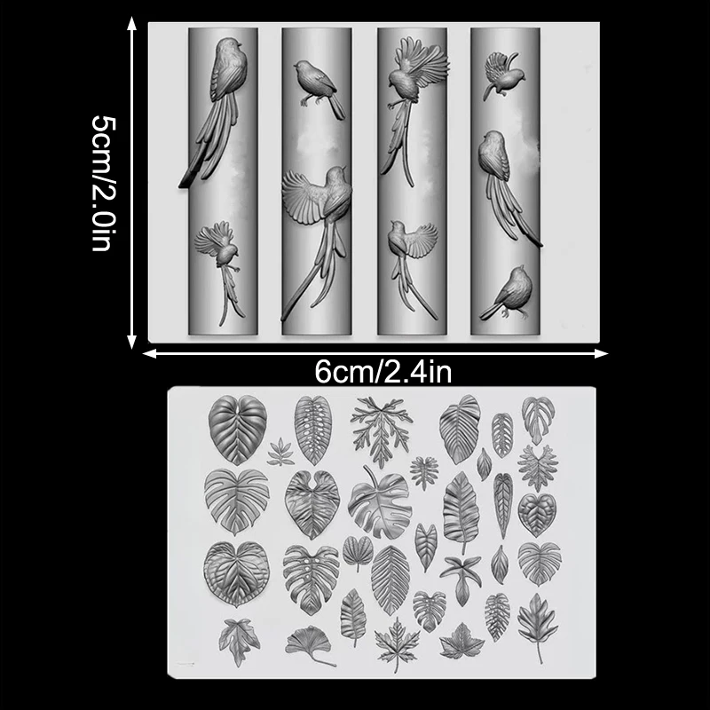 DIY Transparent Carving Template For Manicures Decoration Silicone Nail Art Mold Ribbon Bow Ballet Shoes Leaf Bird Design Tool