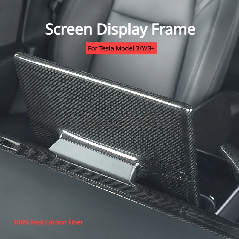 For Tesla Model 3/Y/3+ Screen Display Frame 100% Real Carbon Fiber Screen Back Cover Central Control Display Shell Modification