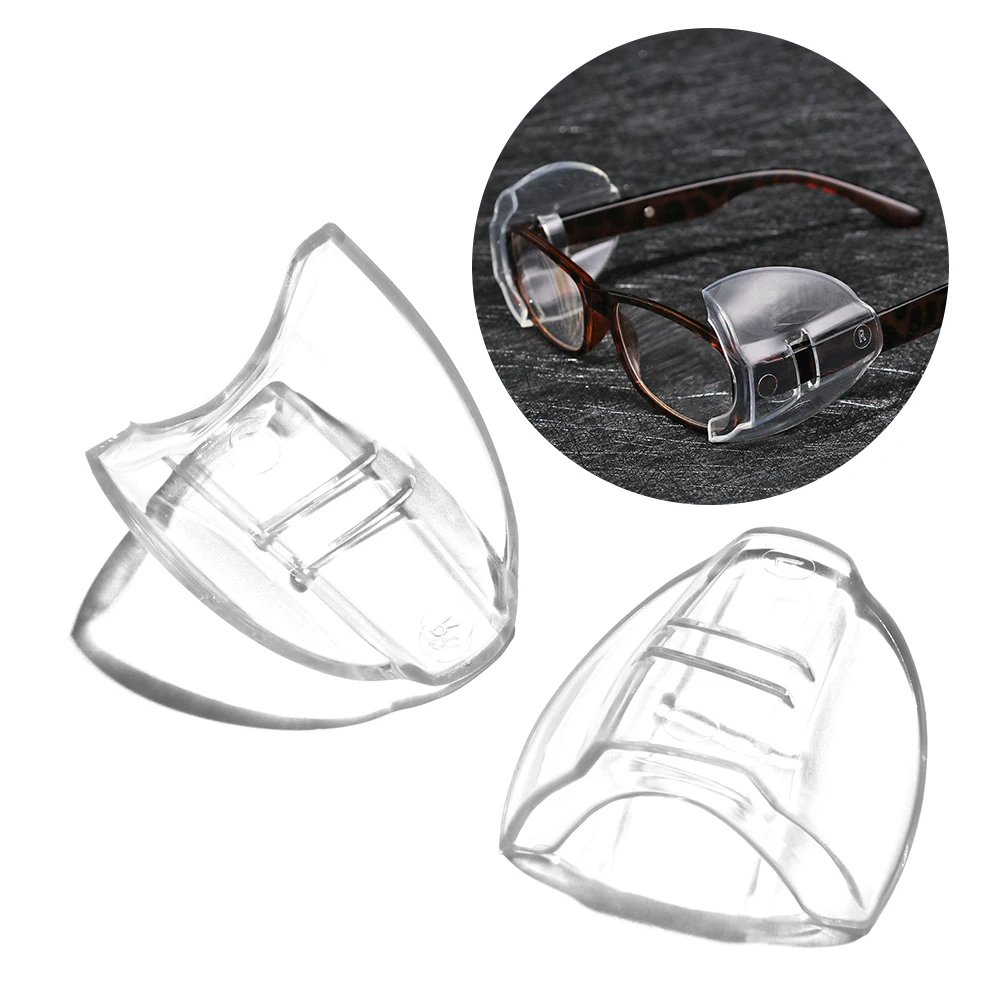 2Pcs Clear Safety Eye Glasses Side Shields For Glasses Slip-On Safety Glasses Flexible Fits Shield Universal