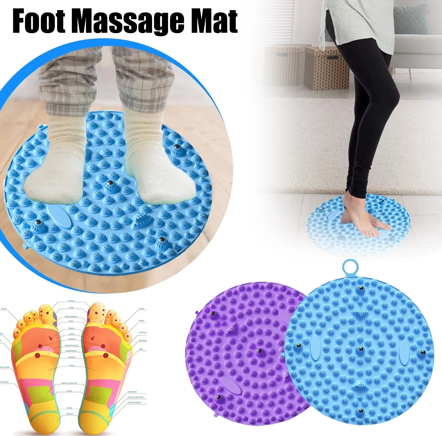 

Magnetic Finger Pressure Board Foot Massage Pad Acupressure Foot Mat Muscle Relaxed Gym Yoga Spike Mats Physiotherapy Slimming