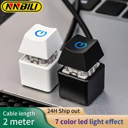 NNBILI 2m Computer Desktop Switch LED Light Motherboard External Start Power On/Off Button Extension Cable for Home Office ﻿