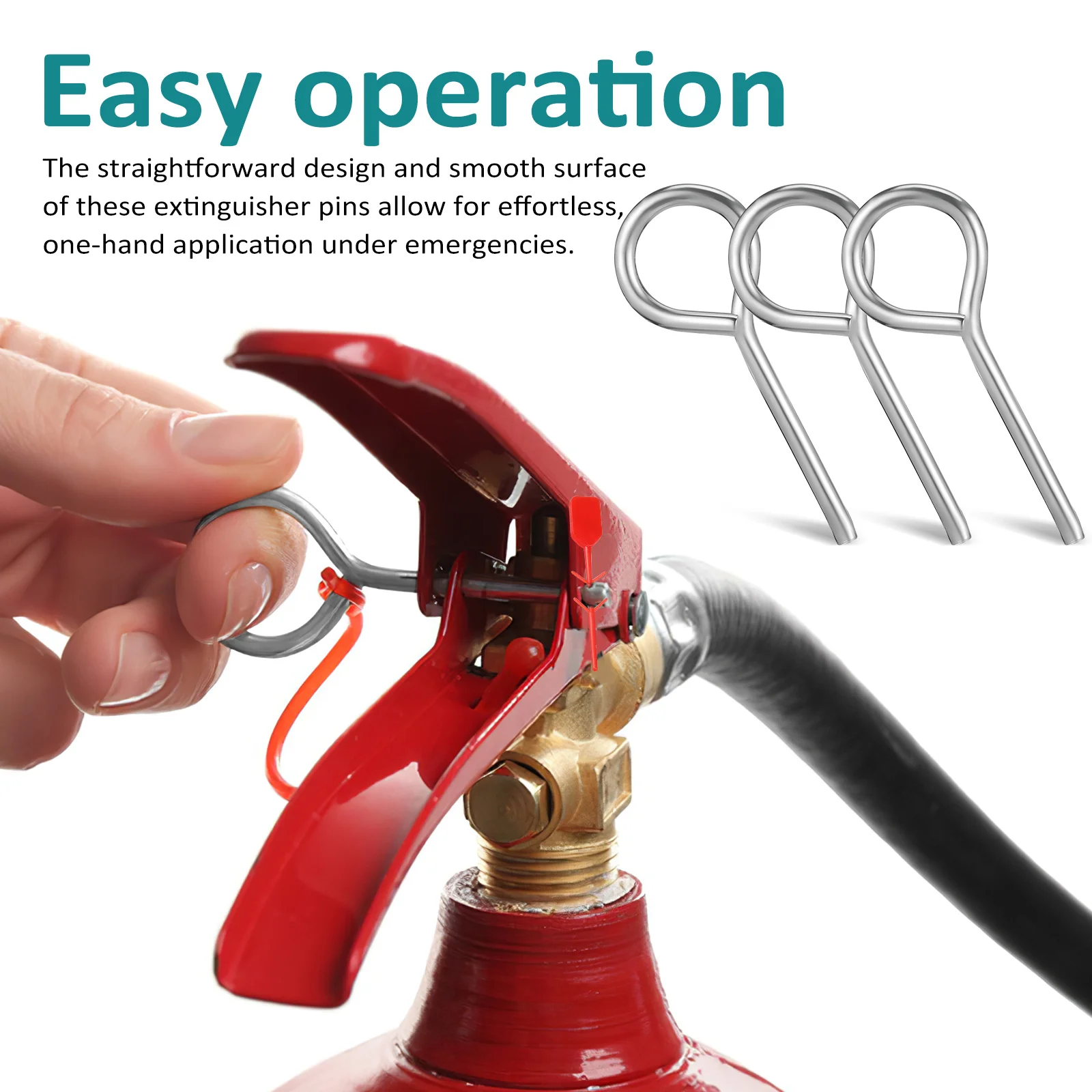 15 Sets Fire Extinguisher Safety Pins Red Plastic Seals Rugged Build Easy Operation Handheld Fire Equipment Garage