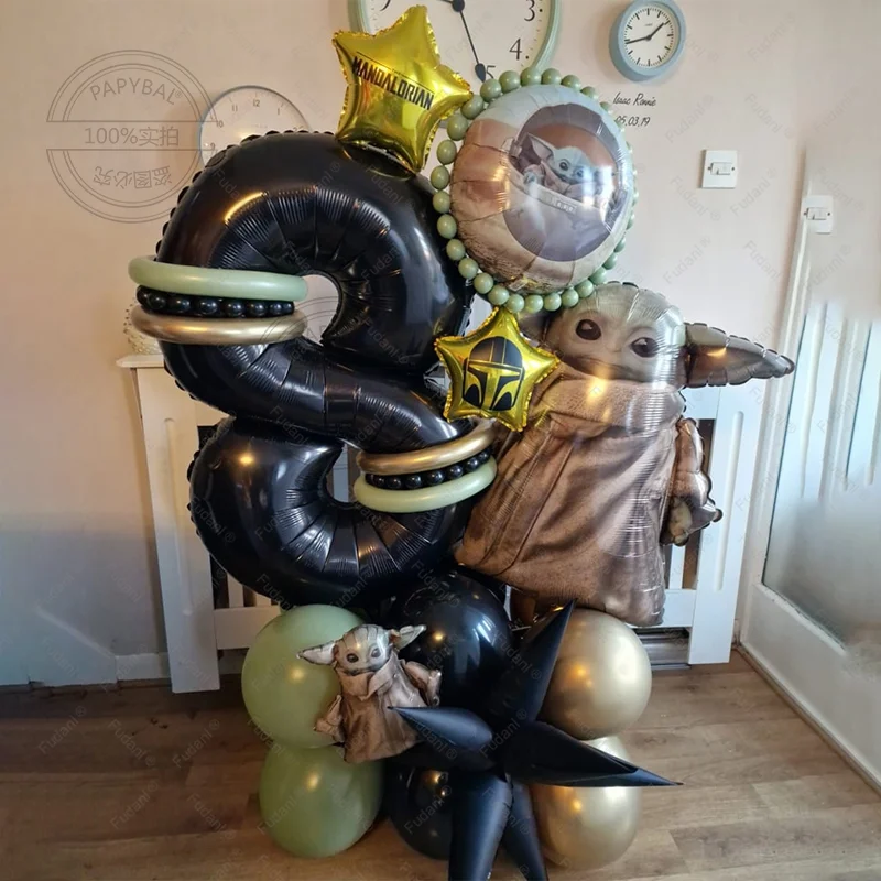 27-pieces-film-guerre-interstellaire-dessin-anime-bebe-yoda-theme-fete-d'anniversaire-decors-bebe-yoda-feuille-ballon-enfant-cadeau-bebe-douche-fournitures