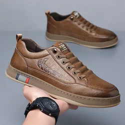 Sapato de couro genuíno masculino, simples, casual, retro, elegante, formal, trabalho no viajante, mocassins da moda, entrega gratuita
