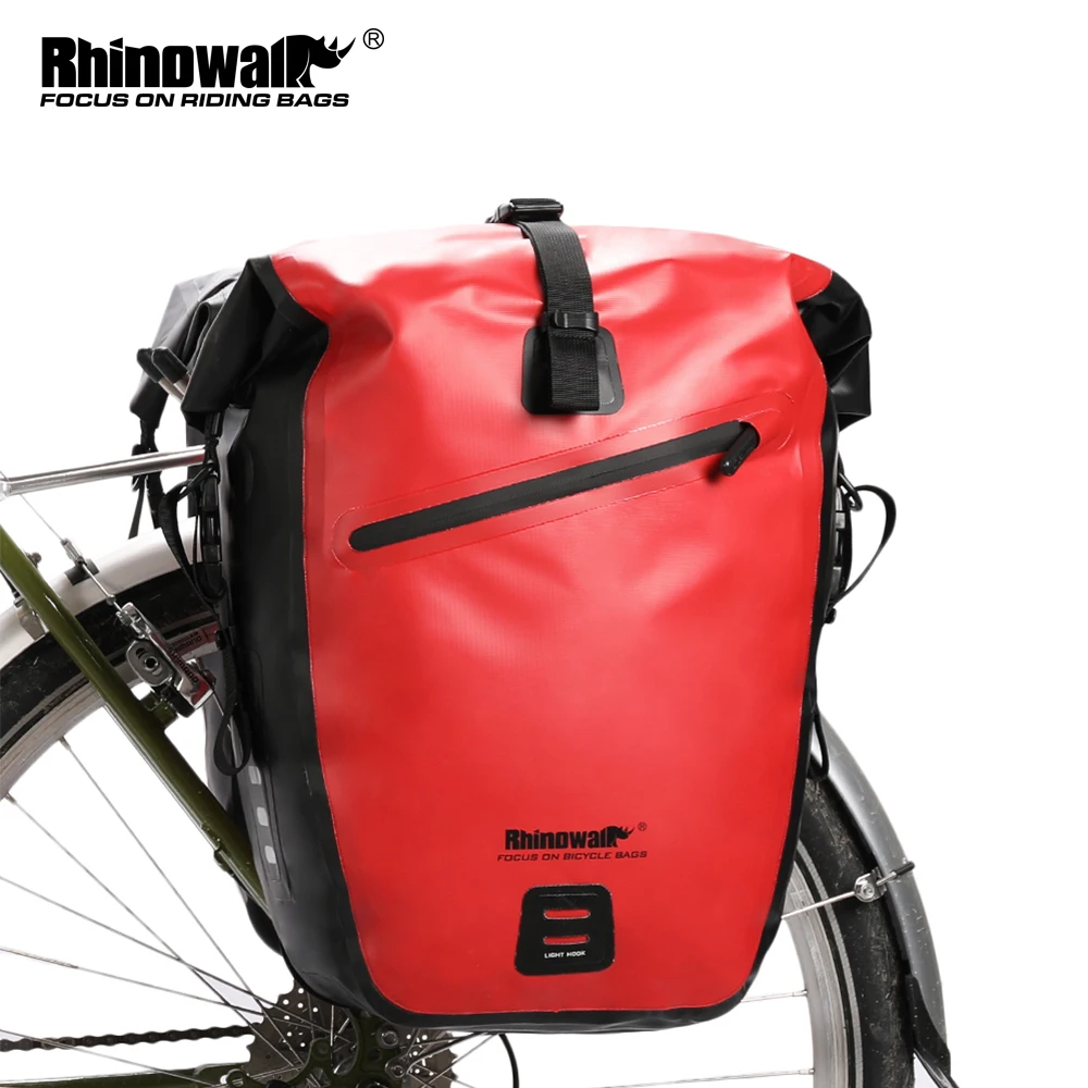 Rhinowalk Waterproof Red Bike Bag Travel Cycling Bag 27L Bicycle Rear Rack Tail Seat Trunk Bags Bicycle Bags & Panniers